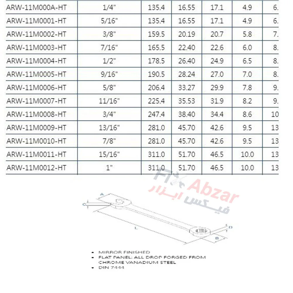 آچار یک سر تخت یک سر جغجغه ای لیکوتا مدل ARW-11M0008
