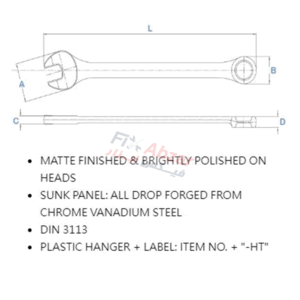 آچار یک سر تخت یک سر رینگی لیکوتا